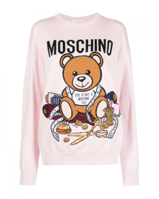 Moschino maglione orso rosa