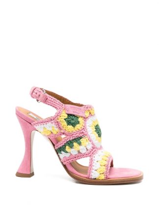 Moschino crochet-knit heeled sandals