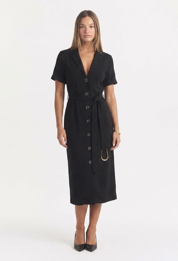 Simona Corsellini abito midi nero