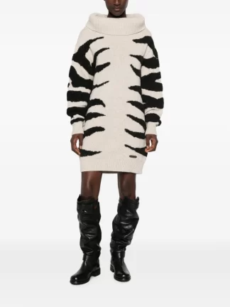 Moschino abito zebrato in lana