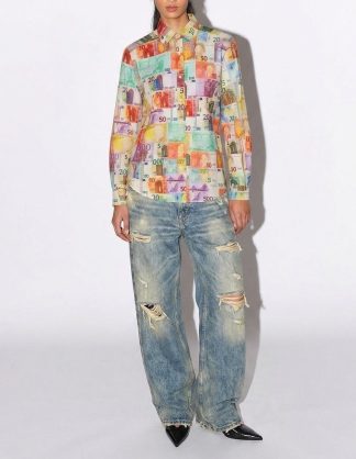 Moschino Camicia sfilata stampa euro