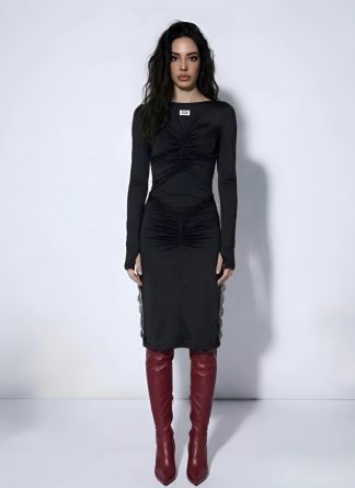 GCDS Abito nero bodycon pizzo