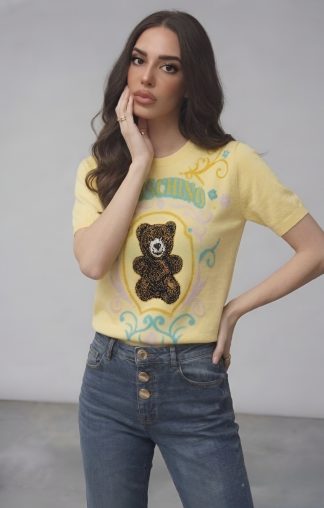 Moschino maglia teddy bear gialla
